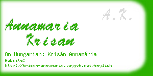 annamaria krisan business card